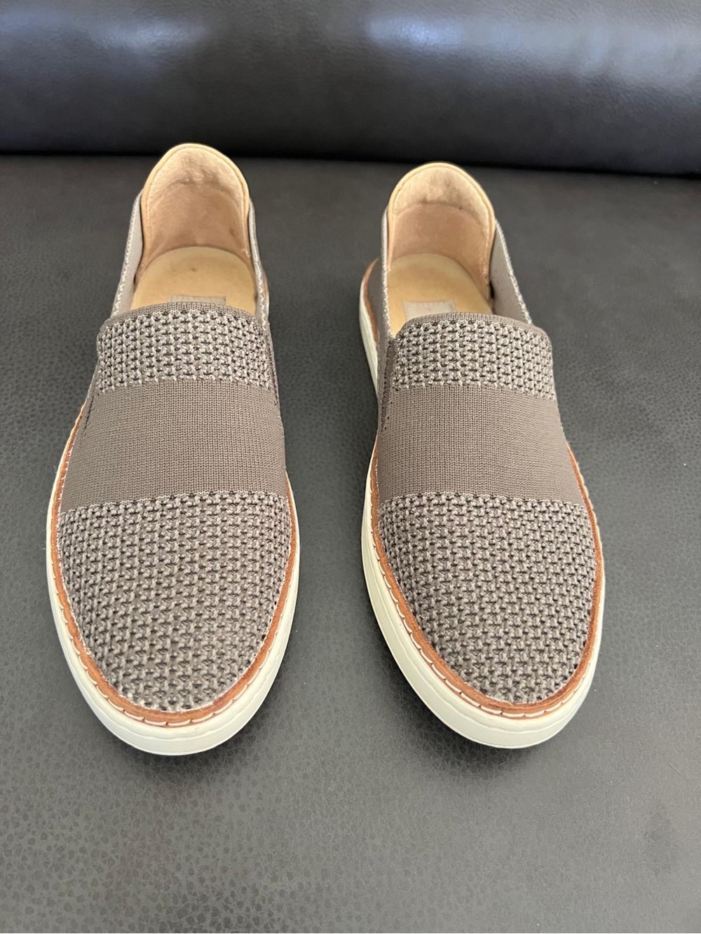 UGG Women's Slip-On Knit Loafers in Taupe Brown